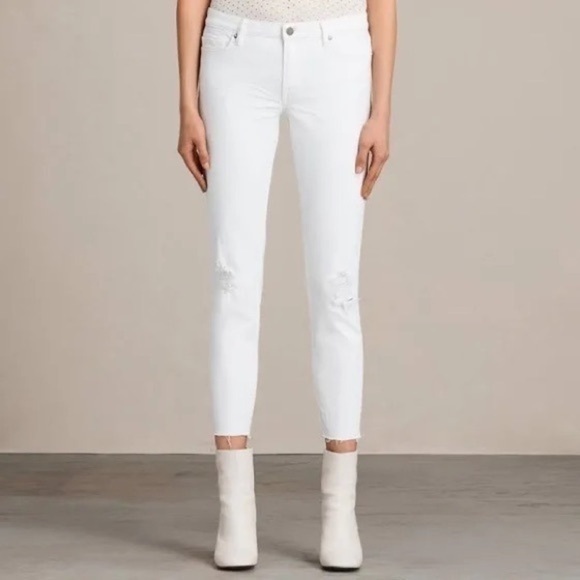 All Saints Denim - All Saints Jeans All Saints Mast Ankle Destroy White Jeans